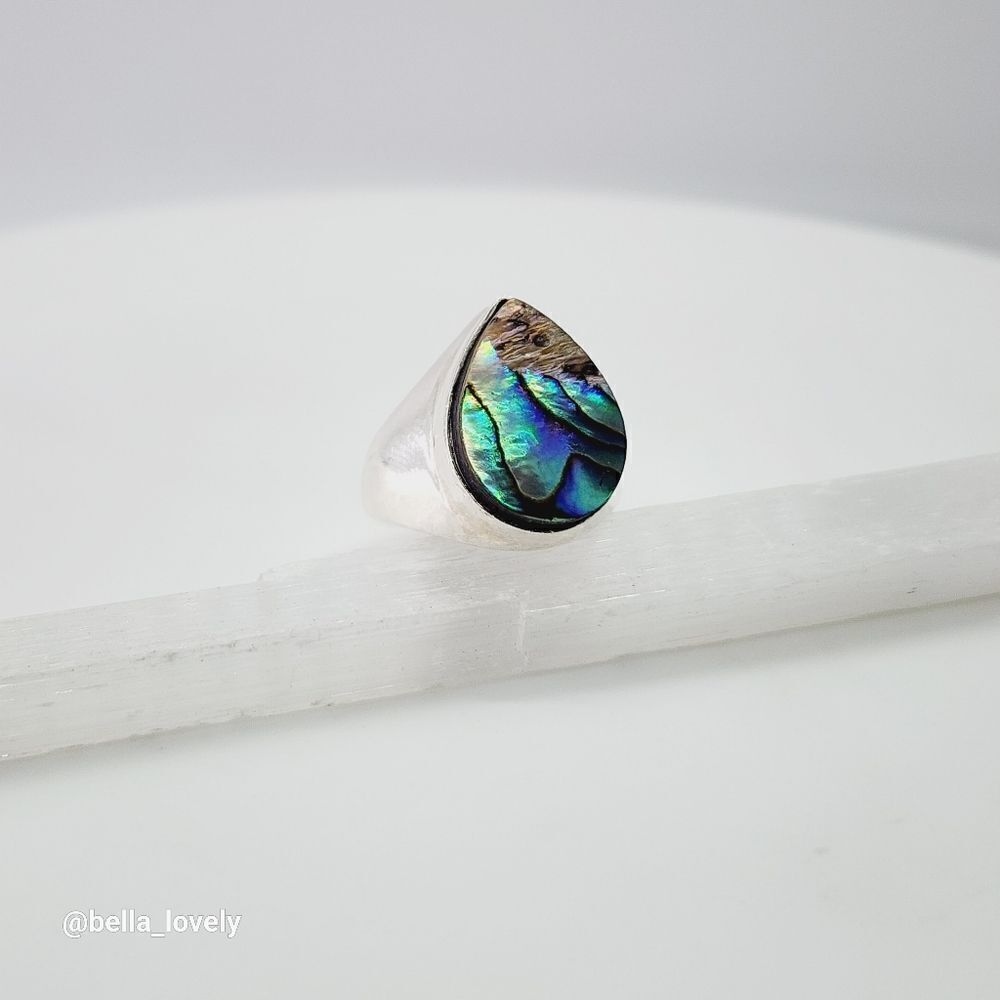 Abalone Shell Ethnic Handmade Ring Jewelry US Size 8